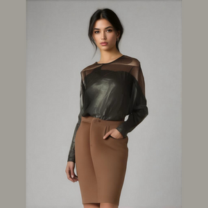 CALLIGRAPHIE Black Lace Long Sleeve Blouse